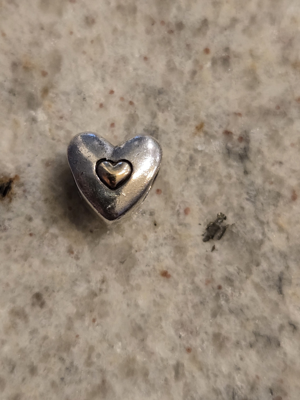 Pandora Heart-Shaped Two-Tone Charm - Silver and Gold